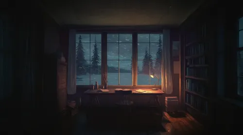 cold room,winter window,abandoned room,penumbra,a dark room,bedroom,winter house,christmas room,winter light,study room,evening atmosphere,dark cabinetry,nightlight,the little girl's room,one room,win