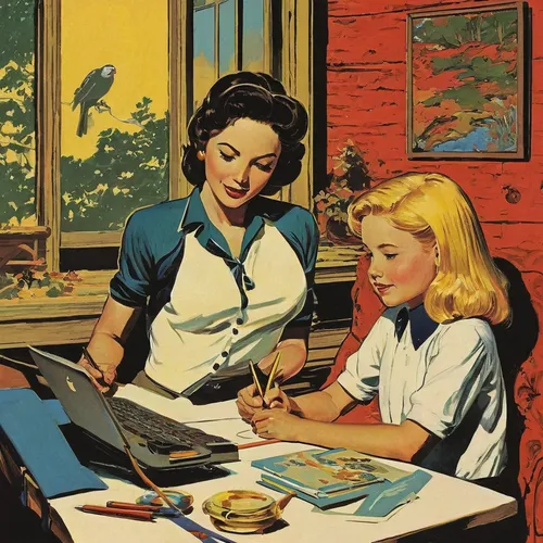 girl at the computer,vintage illustration,children studying,1940 women,retro women,girl scouts of the usa,girl studying,vintage art,home schooling,blonde woman reading a newspaper,the girl studies press,retro 1950's clip art,homeschooling,tutoring,telegram,typewriting,women in technology,women at cafe,telephone operator,vintage girls,Conceptual Art,Sci-Fi,Sci-Fi 14