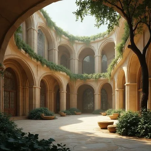 courtyards,theed,courtyard,archways,cloisters,cloistered,cloister,rivendell,monastery garden,inside courtyard,monastery,arcaded,orangerie,caravanserais,alhambra,caravanserai,arches,crypts,monastic,seregil,Photography,General,Realistic