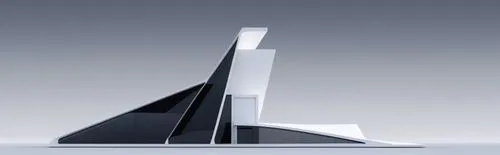 White structure with black glass,the unusual building has multiple levels and curves,paper stand,deskjet,imac,obelisk,imacs,apple desk,computer icon,trapezoidal,filevault,triangular,alienware,bookstan