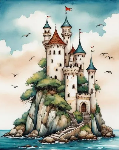 fairy tale castle,fairytale castle,knight's castle,water castle,castel,house of the sea,castles,castle of the corvin,castle,medieval castle,peter-pavel's fortress,summit castle,islet,templar castle,bird kingdom,fantasy world,press castle,castleguard,children's fairy tale,disney castle,Illustration,Abstract Fantasy,Abstract Fantasy 10