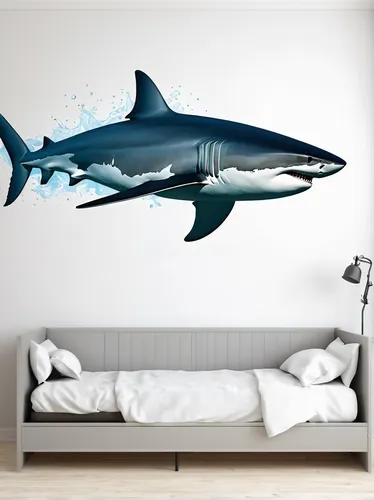 wall sticker,aquarium decor,wall decoration,wall decor,wall art,great white shark,duvet cover,bronze hammerhead shark,3d mockup,shark,requiem shark,modern decor,atlantic bluefin tuna,wall paint,bull shark,home accessories,sofa cushions,jaws,nursery decoration,sharks,Illustration,Realistic Fantasy,Realistic Fantasy 36