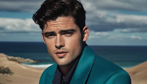 turquoise wool,turquoise,color turquoise,genuine turquoise,elvis,blue lagoon,turquoise leather,elvis presley,pompadour,poseidon god face,greek god,gale,lavezzi isles,rio serrano,teal blue asia,green jacket,blue hawaii,bora-bora,teal,male model,Conceptual Art,Sci-Fi,Sci-Fi 16