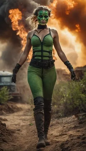 avenger hulk hero,post apocalyptic,burning man,woman frog,teenage mutant ninja turtles,cosplay image,kenya,hulk,extinction rebellion,woman fire fighter,patrol,crocodile woman,apocalyptic,hard woman,incredible hulk,green skin,strong woman,apocalypse,warrior woman,petrol-bowser,Photography,General,Cinematic