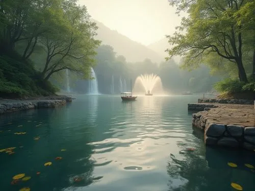 plitvice,fantasy landscape,underwater oasis,beautiful lake,cave on the water,landscape background,calm water,mountain spring,forest lake,fantasy picture,ozark,mountainlake,tranquility,river landscape,shaoming,hotsprings,beautiful landscape,nature background,nature wallpaper,seclude,Photography,General,Realistic