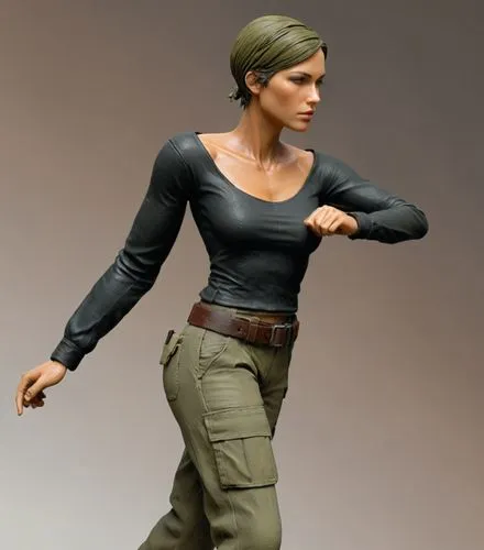 A female character about survivor combatant.

A best body type, best body physics & proportions, modest.

Hairstyle: brown chocolate haired in a short hair

Clothes/Outfit: a plain long-sleeves top (b