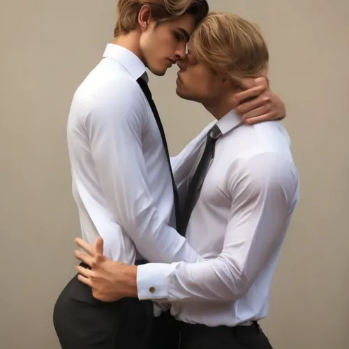 two young men in shirts and ties are posing for the camera,coss,myler,gay love,tenderness,unisexual,qaf,grooms,maxon,gay couple,machos,tenderly,tymoshchuk,clasping,shouldered,fludd,chace,elvin,beckone