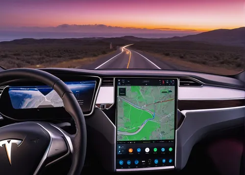 Explain how the Tesla app enhances the driving experience.,autonomous driving,automotive navigation system,tesla model x,gps navigation device,tesla model s,technology in car,plug-in system,model s,ca