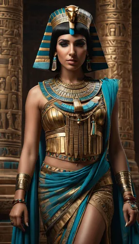 A realistic portrait of Cleopatra.,cleopatra,ancient egyptian girl,ancient egyptian,pharaonic,ancient egypt,pharaohs,egyptian,pharaoh,king tut,ramses ii,horus,tutankhamun,egyptology,tutankhamen,ramses