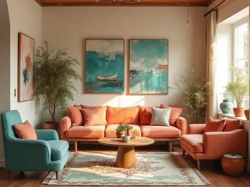 living room,livingroom,sitting room,apartment lounge,interior decor,contemporary decor,mid century modern,interior design,family room,modern decor,home interior,furnishings,sofa set,teal and orange,interior decoration,furnishing,mid century,chaise lounge,mahdavi,decor,Photography,General,Realistic