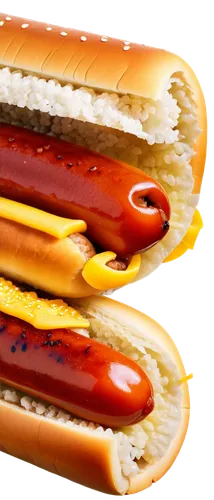 Hot dog, juicy sausage, toasted bun, ketchup, mustard, relish, sesame seeds, crispy texture, golden brown color, steam rising, close-up shot, shallow depth of field, warm lighting, appetizing composit