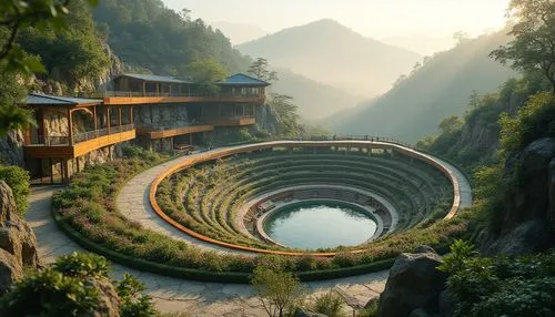 wudang,tulou,hushan,zen garden,tigers nest,asian architecture,japanese zen garden,infinity swimming pool,mountain spring,guizhou,terraced,yunnan,shambhala,south korea,huadong,winding steps,crescent spring,xiangshan,rice terrace,wenchuan,Photography,General,Realistic