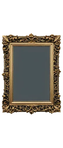 Ornate frame, intricate design, golden borders, floral patterns, curved lines, beveled edges, shiny metal, reflective surface, detailed textures, close-up shot, soft focus, warm lighting, 3/4 composit