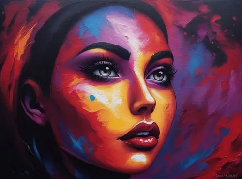 oil painting on canvas,nielly,seni,welin,adnate,painting technique,pintura,spray paint,oil painting,woman face,woman's face,art painting,face portrait,neon body painting,oil on canvas,girl portrait,jasinski,grafite,chevrier,graffiti art,Illustration,Realistic Fantasy,Realistic Fantasy 25