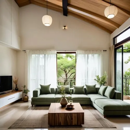 living room,wooden beams,contemporary decor,home interior,sitting room,japanese-style room,livingroom,modern living room,interior modern design,modern decor,mid century house,bamboo curtain,smart home,green living,mid century modern,cabana,californian white oak,loft,ryokan,wooden windows,Photography,General,Realistic