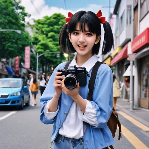 a girl with a camera,mamiya,japanese kawaii,mirrorless interchangeable-lens camera,photo camera,camera,harajuku,japanese idol,camera photographer,taking photo,anime japanese clothing,full frame camera,taking picture,minolta,instant camera,photographer,leica,photo-camera,dslr,camera accessory