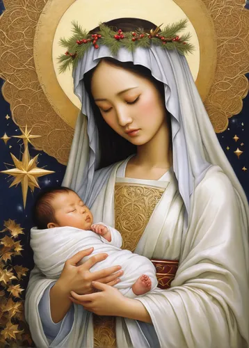 christ child,jesus in the arms of mary,holy family,the prophet mary,nativity of jesus,to our lady,mary 1,baby jesus,nativity of christ,birth of christ,birth of jesus,the occasion of christmas,benediction of god the father,mary,jesus child,the second sunday of advent,fourth advent,second advent,the third sunday of advent,first advent,Illustration,Japanese style,Japanese Style 18