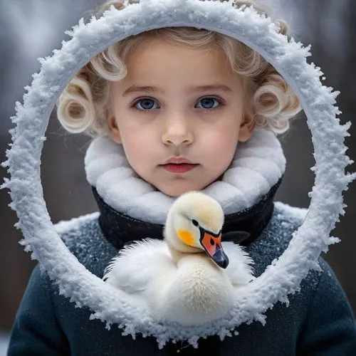 white fur hat,suit of the snow maiden,baby-penguin,swan cub,penguin baby,child portrait,young swan,the snow queen,arctic penguin,baby swan,young penguin,winter animals,children's christmas photo shoot,snow owl,snow man,fur coat,chinstrap penguin,snow white,fur clothing,eskimo,Photography,Documentary Photography,Documentary Photography 13