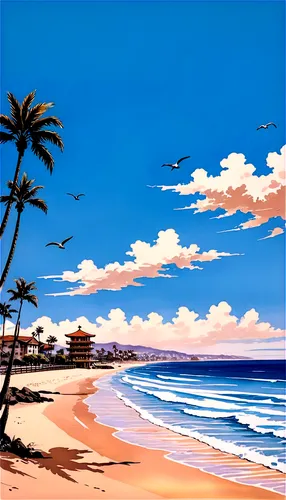 beach landscape,beach scenery,dream beach,tropical beach,vacansoleil,beach background,seaside resort,sand coast,seaside country,cabarete,beachfronts,varkala,paradise beach,haulover,coastal landscape,brazilian beach,paraiso,hualalai,sunset beach,beachfront,Illustration,Paper based,Paper Based 30