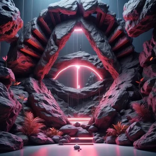 volcano,lava,lava cave,alien world,chasm,ark,portals,3d fantasy,portal,futuristic landscape,volcanic,alien planet,vapor,acid lake,3d background,volcano pool,lava dome,digitalart,fractal environment,cg artwork