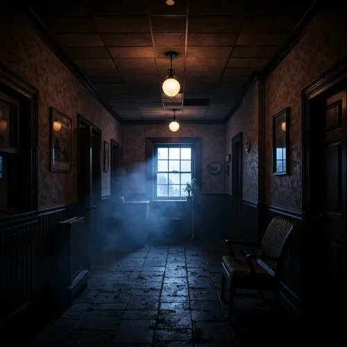 cold room,doctor's room,hallway,creepy doorway,corridors,lalaurie,outlast,3d render,abandoned room,consulting room,examination room,rooms,anteroom,the threshold of the house,sanitarium,asylum,live escape game,ghost train,therapy room,scene lighting