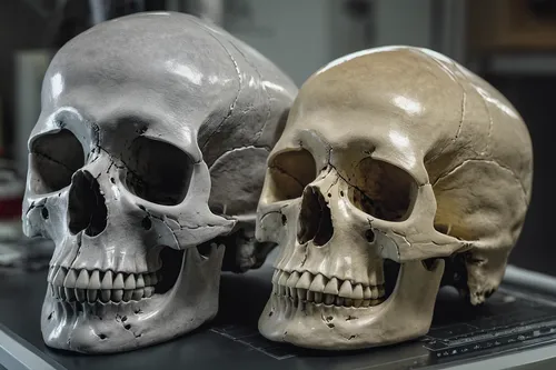 Produce a realistic skull within a scientific laboratory, emphasizing anatomy and research.,skulls,skull sculpture,skulls bones,human skull,skull bones,skulls and,scull,skull statue,vanitas,fetus skul