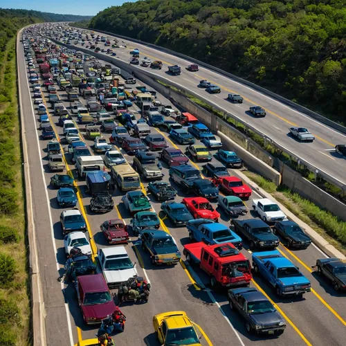 The highways jammed with broken heroes
On a last chance power drive
Everybody's out on the run tonight
But there's no place left to hide,panamericana,transport and traffic,traffic queue,croatia a1 hig