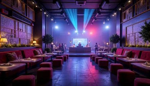 nightclub,piano bar,event venue,lounges,clubcorp,neon cocktails,baoli,neon coffee,a restaurant,3d render,eatery,nightclubs,rosa cantina,clubroom,banquette,neon drinks,seating area,zouk,cantina,japanese restaurant