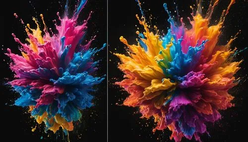 Vibrant Liquid Explosion On Black Background, left versus right,experimenter,color powder,splash paint,colori,colorant,colorama,colorata,colors background,crayon background,splotch,amoled,splash of co