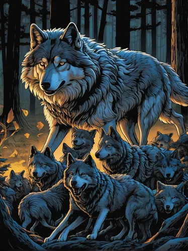 wolves,werewolves,wolf pack,wolf hunting,howling wolf,the wolf pit,gray wolf,wolf,werewolf,two wolves,constellation wolf,wolf's milk,wolf couple,wolf down,canis lupus,carnivores,predation,wolfdog,howl,european wolf,Illustration,Japanese style,Japanese Style 05