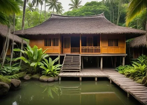 tropical house,stilt house,longhouse,asian architecture,javanese traditional house,longhouses,ubud,anantara,shangrila,amanresorts,pool house,teahouse,tropical island,tropical forest,backwaters,kumarakom,amazonica,traditional house,tropical jungle,bungalows,Illustration,Black and White,Black and White 29