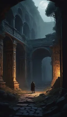 khandaq,theed,hall of the fallen,ancient city,cloistered,monastery,Conceptual Art,Fantasy,Fantasy 11