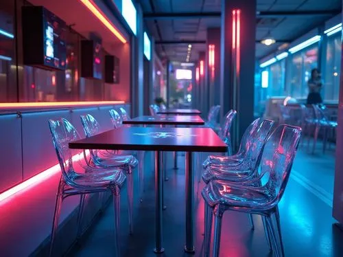 neon coffee,retro diner,neon drinks,neon cocktails,neon light,neon candies,neon tea,diner,colored lights,neon,neon lights,neon sign,neons,neon light drinks,eatery,tables,ufo interior,restaurants,neon ice cream,3d render,Photography,General,Realistic