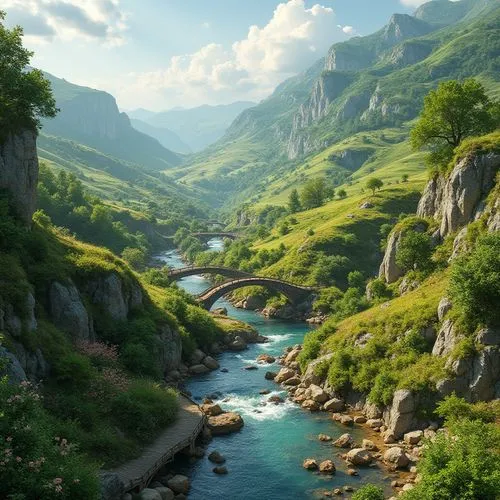 river landscape,mountain stream,beautiful landscape,mountainous landscape,nature wallpaper,danube gorge,mountain valleys,mountain river,mountain landscape,nature landscape,natural scenery,landscape mountains alps,landscapes beautiful,the natural scenery,epirus,mountain valley,pyrenees,alpine landscape,the valley of the,mountain spring,Photography,General,Realistic