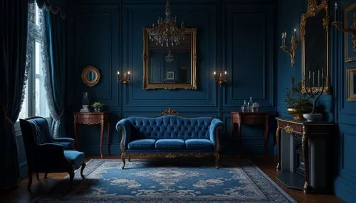 blue room,victorian room,ornate room,danish room,royal interior,victorian,sitting room,ritzau,enfilade,royal blue,furnishings,blue lamp,blue painting,rococo,great room,bedroom,chambre,parlour,royale,parlor,Photography,General,Realistic