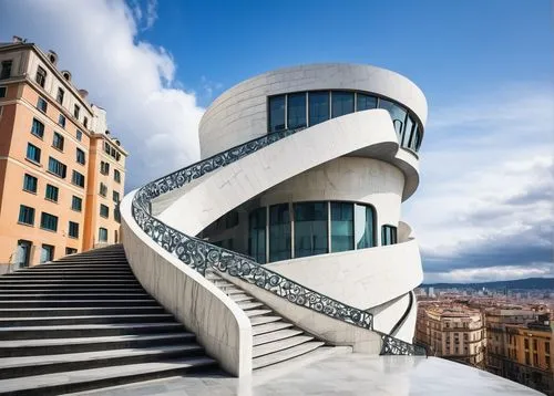 casa fuster hotel,guggenheim museum,winding staircase,bilbao,winding steps,girona,pedrera,spiral staircase,bicocca,morphosis,escala,bocconi,escalera,futuristic art museum,generalitat,circular staircase,escaleras,caixaforum,el escorial,spiral stairs,Illustration,Vector,Vector 05