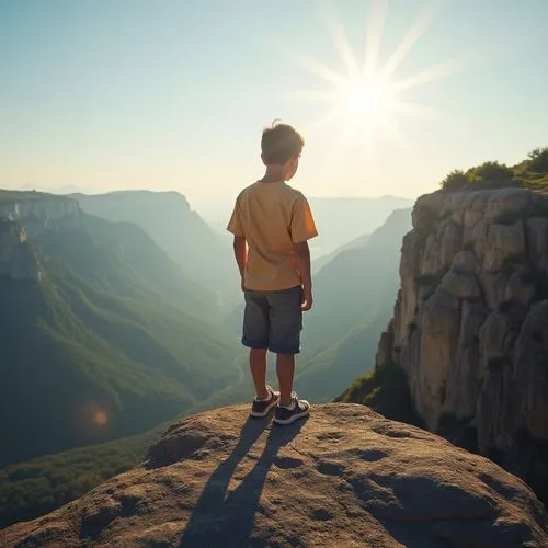 mountain sunrise,hesychasm,nature and man,boy praying,the spirit of the mountains,viewpoint