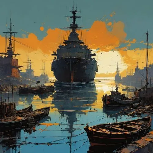 arnold maersk,ship yard,harbor,naval architecture,seaport,hellenistic-era warships,arthur maersk,shipyard,old ships,cruiser aurora,warship,naval ship,auxiliary ship,docked,battleship,gunkanjima,harbour,zeebrugge,harbor cranes,ships,Conceptual Art,Sci-Fi,Sci-Fi 01