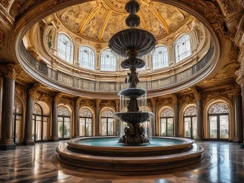 floor fountain,decorative fountains,water fountain,marble palace,louvre,cochere,cistern,chambord,louvre museum,ciborium,grandeur,fountain,ornate room,stone fountain,spa water fountain,maximilian fountain,neoclassical,archly,fountain of friendship of peoples,fountains,Conceptual Art,Sci-Fi,Sci-Fi 05