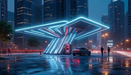 neon arrows,neon sign,tron,polara,guangzhou,3d car wallpaper,light trails,cybercity,shanghai,chongqing,detroit,light trail,electric,futura,bladerunner,illuminated advertising,synth,electric gas station,hypermodern,futuristic,Photography,General,Realistic