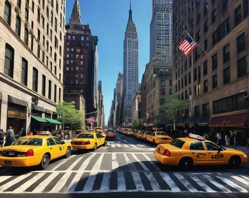 new york streets,chrysler building,new york taxi,ny,5th avenue,nyclu,newyork,taxicabs,nyc,ues,new york,nytr,manhattan,wall street,wallstreet,crosswalk,taxicab,manhattanite,midtown,crosswalks,Illustration,Japanese style,Japanese Style 14