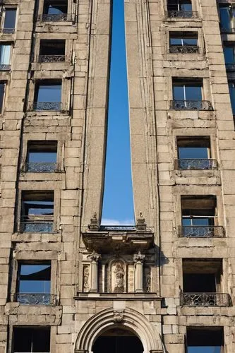 samaritaine,renaissance tower,multi-story structure,willis building,aurora building,olympia tower,photographed from below,robarts,residential tower,high rise building,three centered arch,multistorey,doric columns,tower block,high-rise building,edificio,entablature,columns,hotel nacional,built in 1929,Illustration,Paper based,Paper Based 12