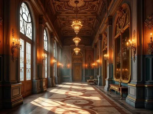 royal interior,corridor,enfilade,hallway,residenz,mirogoj,europe palace,entrance hall,mikhailovsky,frederiksborg,louvre,ornate room,foyer,venaria,rudolfinum,versailles,hall of the fallen,empty interior,corridors,moritzburg palace,Photography,General,Realistic