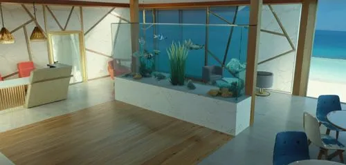 beach hut,beach restaurant,aqua studio,fish tank,marine tank,solarium,Photography,General,Realistic