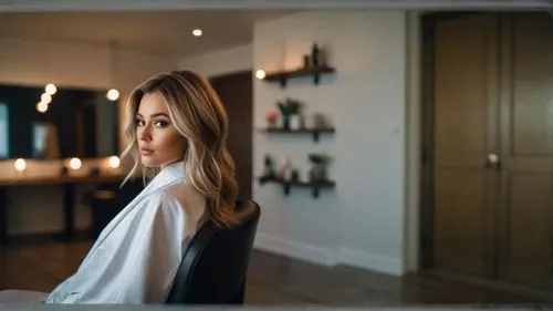 video scene,video clip,blonde woman,bathrobe,visual effect lighting,film frames,havana brown,bts,white frame,commercial,white shirt,color frame,camera,the blonde photographer,mirror,video film,framed,beautiful frame,scene lighting,smooth hair