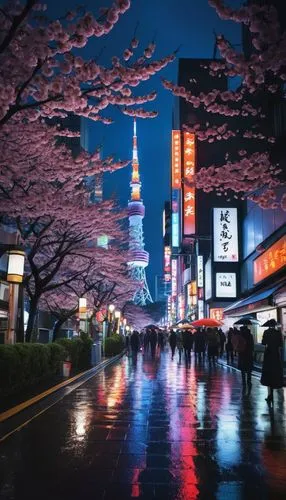 Tokyo cityscape, modern architecture, glass skyscraper, steel beams, reflective windows, busy streets, pedestrian crossing, Shibuya scramble, Tokyo Tower, neon lights, billboards, Japanese lanterns, c