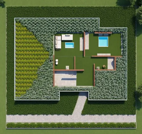 Landscape Design,an aerial view of a large house,landscape plan,villa,floorplan home,house floorplan,modern house,garden elevation,Photography,General,Realistic