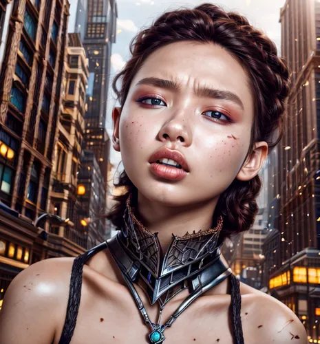 cyberpunk,jewelry（architecture）,asian vision,cyborg,janome chow,artificial hair integrations,futuristic,jewelry,oriental girl,asian girl,asian woman,fashion street,mari makinami,dystopian,han thom,fierce,model beauty,asia girl,wearables,body jewelry