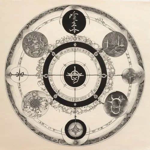 dharma wheel,alethiometer,astrologers,zodiac,rosicrucians,rosicrucian,sigillum,rosicrucianism,bontekoe,wind rose,solchart,mezzotints,signs of the zodiac,trigrams,glass signs of the zodiac,esoteric symbol,hermeticism,nakshatras,cosmography,radionics,Illustration,Paper based,Paper Based 30