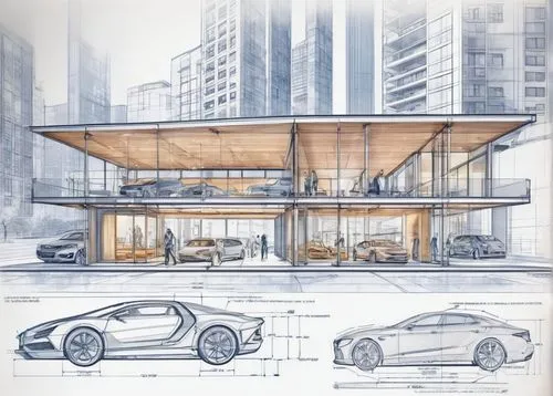 renderings,car showroom,unbuilt,revit,autodesk,futuristic architecture,blueprint,ford gt 2020,glass facade,architect plan,megaproject,concept car,3d rendering,sketchup,underground garage,blueprints,futuristic car,arq,rimac,damac,Unique,Design,Blueprint